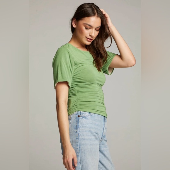 Chaser Sz S Ocala Whitecap Piquant REVERSIBLE Fitted Top REVERSES IVORY TO GREEN - Picture 7 of 16